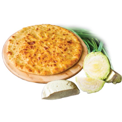 Пирог с капустой,  зеленым луком и сыром