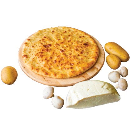 Пирог с картошкой, сыром и грибами